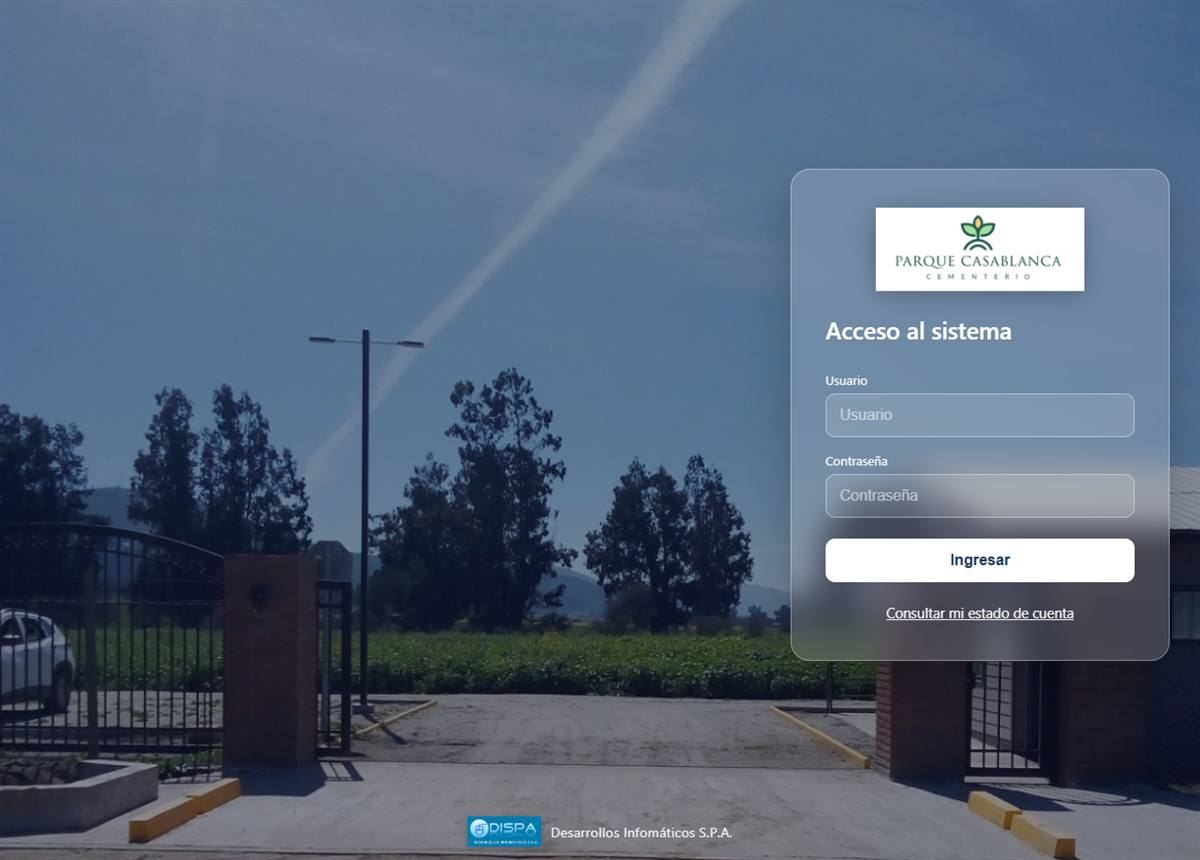 Acceso al sistema de Parque Casablanca.
